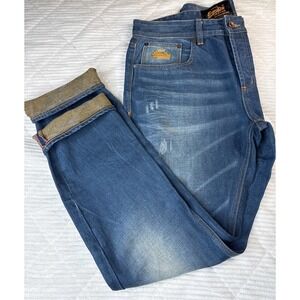 VTG Superdry Copperfill Loose Selvedge Blue Jeans 32x30 Relax Copper Black Denim